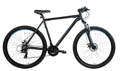 Mountain Bike : Ammaco. Evo IV 29" Wheel 29er Mountain Bike Hardtail Front Suspension Mechanical Disc Brakes 21 Speed Alloy 19" Frame Black / Blue