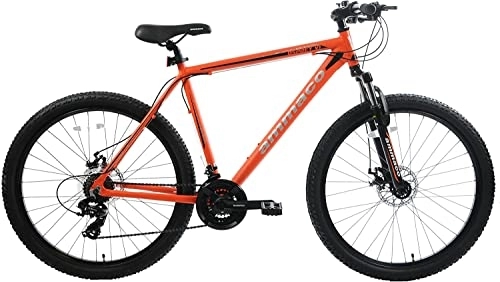 Mountain Bike : Ammaco Osprey V1 27.5 Inch Wheel Adult Mens Mountain Bike Disc Brakes 21 Speed Orange Black (16 Inch Frame)