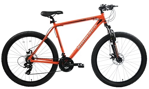 Mountain Bike : Ammaco. Osprey V1 27.5" Wheel Front Suspension Mountain Bike 21 Speed Mechanical Disc Brakes 19" Frame Orange / Black