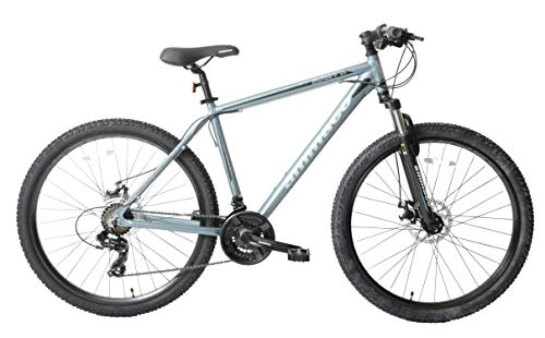 Mountain Bike : Ammaco. Osprey V1 27.5" Wheel Front Suspension Mountain Bike 21 Speed Mechanical Disc Brakes 19" Frame Slate Grey