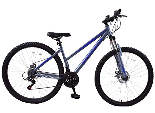 Mountain Bike : Ammaco. Seattle 29" Wheel Front Suspension Womens Mountain Bike 19" Frame 21 Speed Grey / Blue