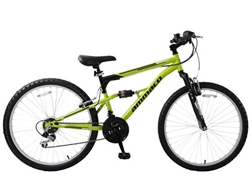 Mountain Bike : Ammaco. Summit 26" Wheel Dual Full Suspension Mens Mountain Bike Green Black 19" Frame 18 Speed