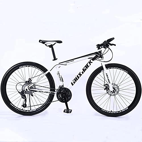 Mountain Bike : anushruti Men's Mountain Bike Adult Variable Speed Bicycle Adult Off-Road Bicycle 26 inch Disc Brake Shock Absorption (BLACK-WHITE)