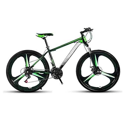 Mountain Bike : Aoyo Road Bicycle, 27-Speed 26 Inch Bikes, Double Disc Brake High Carbon Steel Frame, Variable Speed Bicycle Shock Absorption Road Bike(Color:Upgraded Three Knife Wheel-Green)