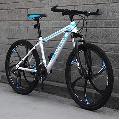 Mountain Bike : AP.DISHU 21-Speed Mountain Bike for Adult, 24 / 26 Inch Wheels, Lightweight Carbon Steel Frame Disc Brake, #B, 24inch