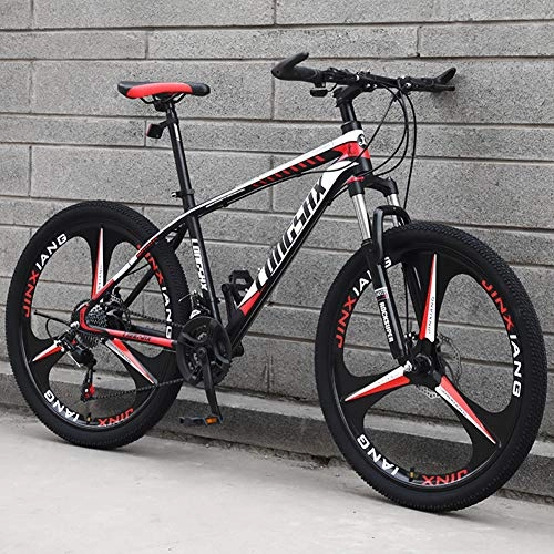 Mountain Bike : AP.DISHU 27 Speeds Front Suspension Mountain Bike 24 / 26 Inch Wheels, Carbon Steel Fram Road Bike, Red, 26inch