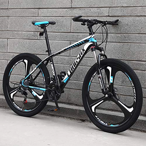 Mountain Bike : AP.DISHU Mountain Bike 26 Inch Wheels Disc Brake Carbon Steel Fram Shock Absorber Bicycle Student Variable Speed Road Bike, Blue, 30 Speed