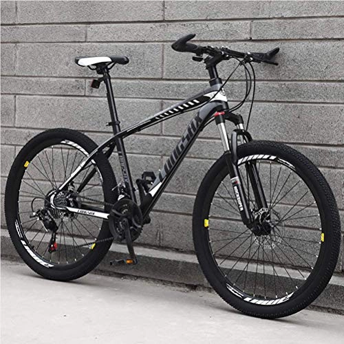 Mountain Bike : AP.DISHU Mountain Bike Front Suspension Carbon Steel Fram Unisex Road Bike Front+Rear Mudgard 26 Inch Wheels, Gray, 27 Speed