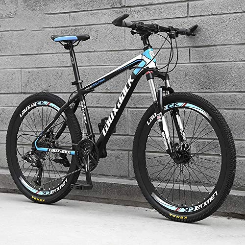 Mountain Bike : AP.DISHU Mountain Bikes Bicycles 21 Speeds Lightweight Carbon Steel Frame Road Bike Disc Brake Spoke Wheel, Blue, 26inch