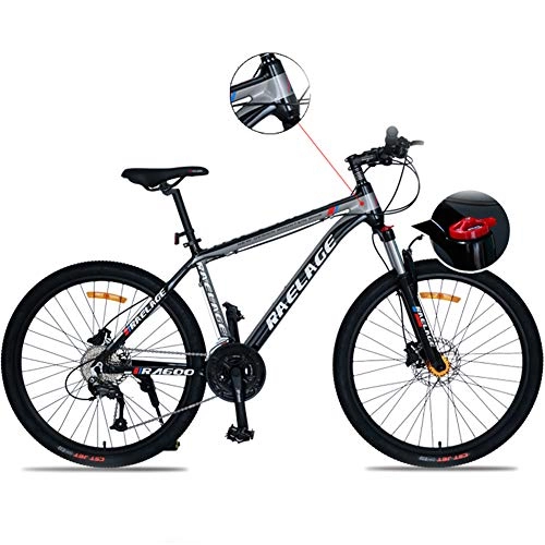 Mountain Bike : AP.DISHU Mountain Biking 27 Speeds 26 Inches Wheel Outdoor Racing Bicycles Dual Full Suspension Mountain Bike Black + Gray