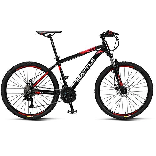 Mountain Bike : AP.DISHU Unisex's Bicycle Mountain Bike 27 Speed Front Suspension Disc Brakes Alloy Frame 26 Inch Wheel, Black