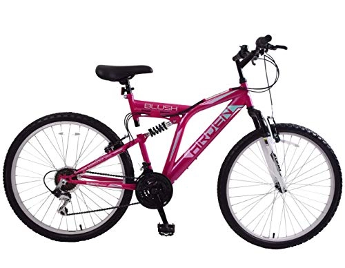 Mountain Bike : Arden Blush 26" Wheel Womens Dual Full Suspension Mountain Bike 16" Frame Pink 21 Speed