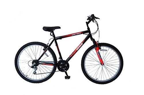Mountain Bike : Arden Mountaineer 26" Wheel Front Suspension 19" Frame 21 Speed Mens Mountain Bike Black / Red