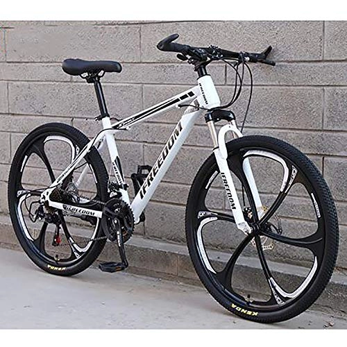Mountain Bike : AXH 26 inch Off-Road Variable Speed Shock Absorber Men and Women Bicycle Bicycle, 24 Speed, white, 26 inch 24 speed