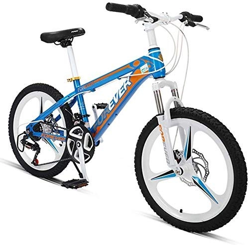 Mountain Bike : AYHa 20 inch Kids Mountain Bikes, 24 Speed High-Carbon Steel Hardtail All Terrain Mountain Bicycle, Mountain Trail Bike with Dual Disc Brake, Blue