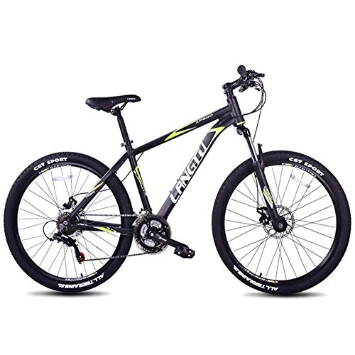 Mountain Bike : AZYQ 21-Speed Mountain Bikes, 26 inch Aluminum Frame Hardtail Mountain Bike, Kids Adult All Terrain Mountain Bike, Anti-Slip Bicycle, Green, Green