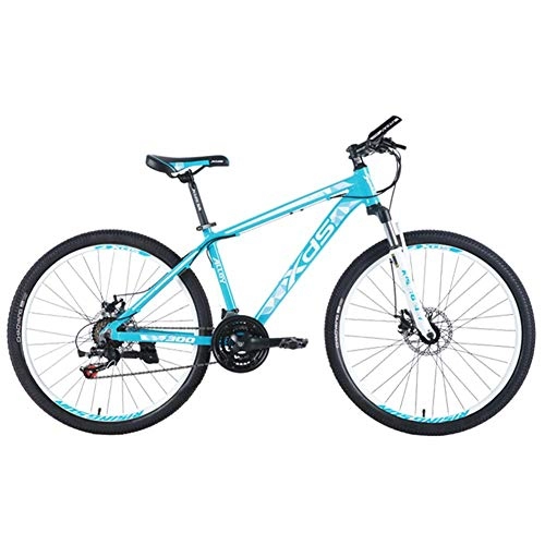 Mountain Bike : AZYQ 26 inch Mountain Bikes, Aluminum 21 Speed Mountain Bike with Dual Disc Brake, Adult Alpine Bicycle, Anti-Slip Bikes, Hardtail Mountain Bike, Orange, 17 Inches, Blue, 15.5 Inches
