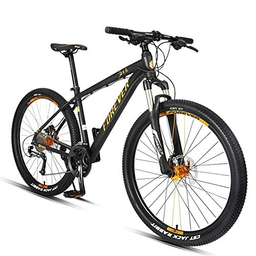 Mountain Bike : AZYQ 27.5 inch Mountain Bikes, Adult 27-Speed Hardtail Mountain Bike, Aluminum Frame, All Terrain Mountain Bike, Adjustable Seat, Gold