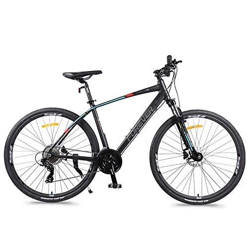 Mountain Bike : AZYQ 27 Speed Road Bike, Hydraulic Disc Brake, Quick Release, Lightweight Aluminium Road Bicycle, Men Women City Commuter Bicycle, Black, Black