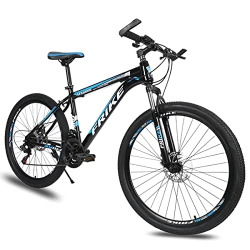 Mountain Bike : BaiHogi Professional Racing Bike, Adult Mountain Bike 21 / 24 / 27 Speeds 26-Inch Wheels Aluminum Frame Double Disc Brakes, Multiple Colors / Blue / 27 Speed (Color : Blue, Size : 21 Speed)