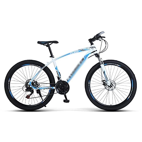 Mountain Bike : BaiHogi Professional Racing Bike, Adult Mountain Bike, 26-Inch Wheels, Carbon Steel Frame, Double Disc Brakes, Lockable Suspension, Multiple Colors / White / 24 Speed (Color : White, Size : 24 Speed)