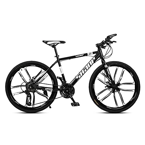 Mountain Bike : BaiHogi Professional Racing Bike, Mountain Bike 26 Inches 21 / 24 / 27 / 30 Speed Suspension Fork Anti-Slip Bicycle with Dual Disc Brake and High Carbon Steel Frame for Men and Women, C, 30 Speed