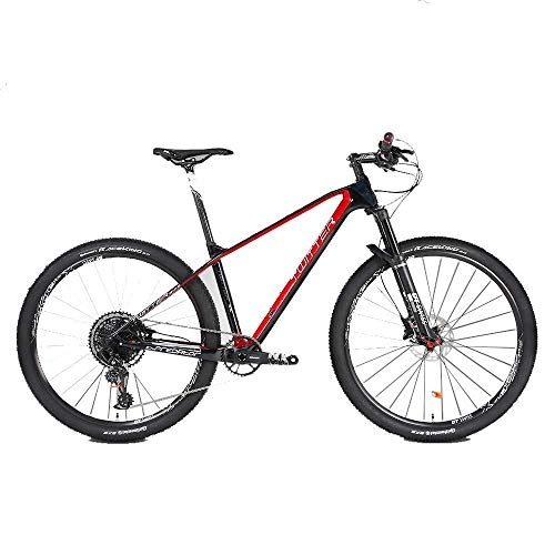 Mountain Bike : BANANAJOY Outdoor sports Carbon fiber mountain bike, 29 inch 12speed gear GX double disc brakes men's crosscountry climbing adult ladies outdoor riding (Color : A, Size : 29in*16in)