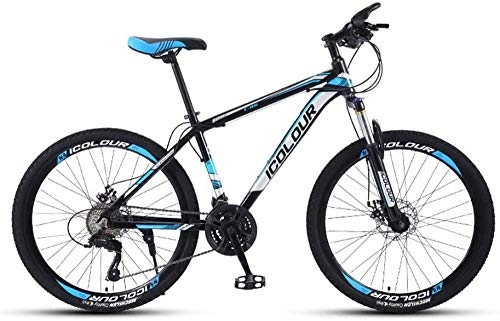 Mountain Bike : baozge Mountain Bicycle Adult 24 Speed Speed Travel Bicycle 26 Inch Men and Women MTB Bike Double Disc Brake High Carbon Steel Frame Large Outdoor Cycling Bike (Blue)-Blue