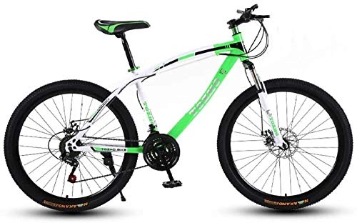 Mountain Bike : baozge Mountain Bicycle Adult 24 Speed Speed Travel Bicycle Bike Urban Track Bike 24 / 26 Inch Men and Women MTB Bike Double Disc Brake High Carbon Steel Frame Outdoor Cycling (Green and White)-XL