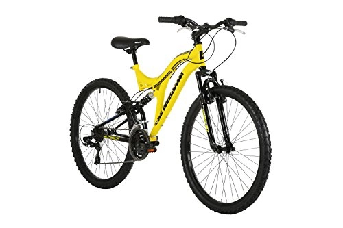 Mountain Bike : Barracuda Unisex Draco Ds Wheel 18 Inch Full Suspension Frame Mountain Bike, Yellow, 26 Inch