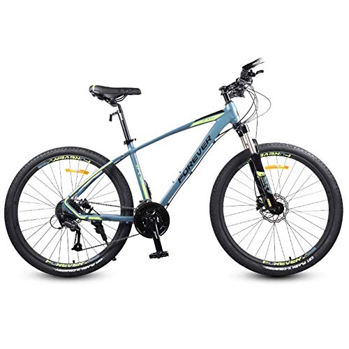 Mountain Bike : BCX 27 Speed Road Bike, Men Women 26 inch Racing Bicycle, Hydraulic Disc Brake, Lightweight Aluminium Road Bicycle, Black, Blue