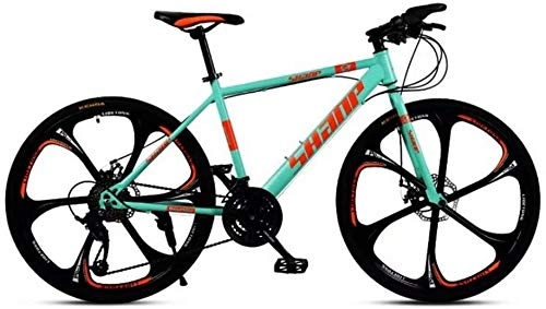 Mountain Bike : BECCYYLY Mountain bike Mountain Bike, 24 / 26 Inch Double Disc Brake, Adult MTB Country Gearshift Bicycle, Hardtail Mountain Bike with Adjustable Seat Carbon Steel Green 6 Cutter, bicycle