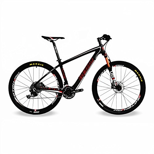 Mountain Bike : BEIOU 650B Mountain Bike 27.5-Inch 10.7kg T800 Carbon Fiber Ultralight Frame 30 Speed SHIMANO M610 DEORE MTB Matte 3K CB20 (Matte Black, 17-Inch)