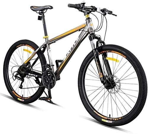 Mountain Bike : Bicycle 24-Speed Mountain Bikes, 26 Inch Adult High-carbon Steel Frame Hardtail Bicycle, Men's All Terrain Mountain Bike, Anti-Slip Bikes, Green (Color : Orange)