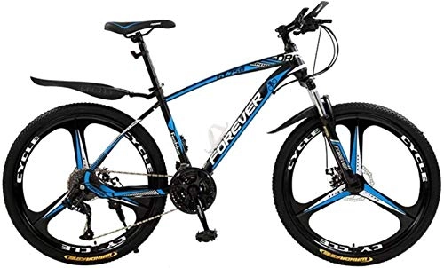 Mountain Bike : Bicycle 26 Inch 21 / 24 / 27 / 30 Speed Mountain Bikes, Hard Tail Mountain Bicycle, Lightweight Bicycle with Adjustable Seat Double Disc Brake, black blue, 21 Speed