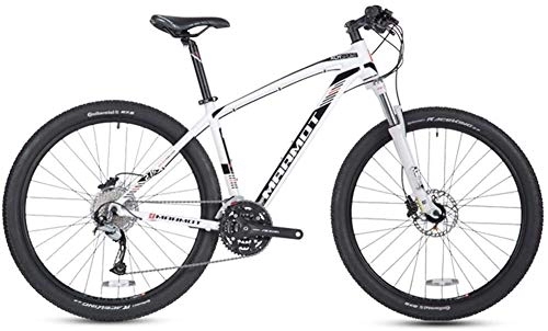 Mountain Bike : Bicycle 27-Speed Mountain Bikes, 27.5 Inch Big Wheels Hardtail Mountain Bike, Adult Women Men's Aluminum Frame All Terrain Mountain Bike (Color : White)
