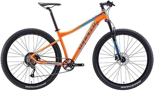Mountain Bike : Bicycle, 9 Speed Mountain Bikes, Aluminum Frame Men's Bicycle with Front Suspension, Unisex Hardtail Mountain Bike, All Terrain Mountain Bike, Orange, 29Inch