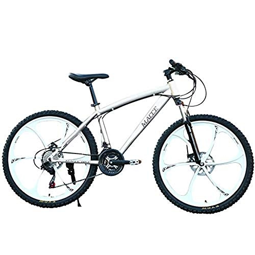 Mountain Bike : BICYCLE Bicycle 26 Inches Carbon Steel Frame Disc Mountain Bicycle, Disc Dual Disc Brakes Light Adjustable Band Damping Bike Damping BICYCLE / White / 21speed / 26inch