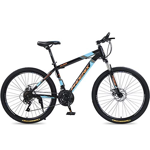 Mountain Bike : Bicycle men's mountain bike off-road cycling variable speed light mountain bike women's-24 speed_24 speed (high) steel frame version black and blue_26 inches