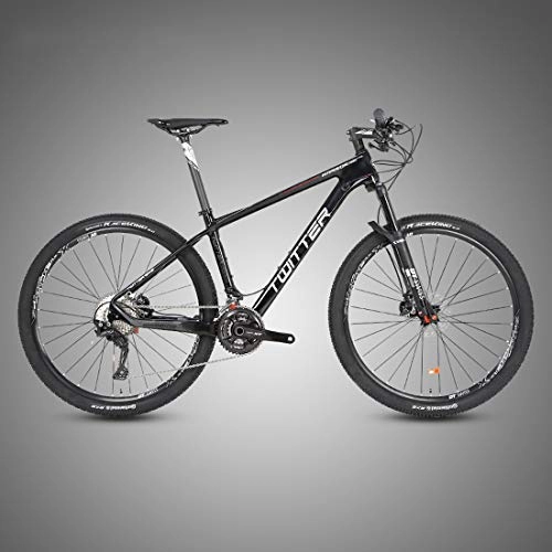 Mountain Bike : Bicycle - Mountain Bike, 27.5 / 29 Inch with Super Lightweight Carbon Fiber SHIMANO Oil Disc Brake, Premium Full Suspension and M8000-22 / 33 Speed Gear, Black, 27.5inch*17.5inch