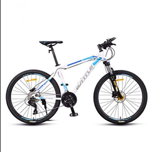 Mountain Bike : Bicycle Mountain Sale Men and Women 27 Speed 26 Inches Double Disc Brake Oil and Gas Fork No Rear Shock Absorber-White_26*17(165-175cm)