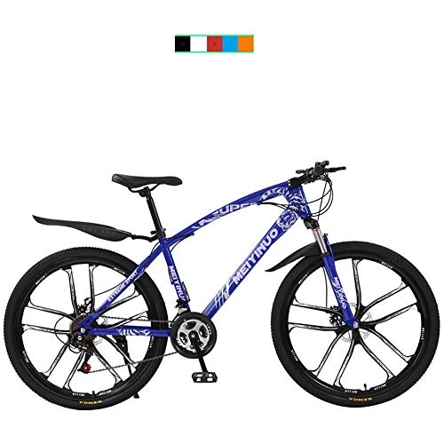 Mountain Bike : BIHAI MountainBike 26 Inches Shock Absorber Bicycle MTB Bicycle With 10 Cutter Wheel Adult Bicycle White&Black&Red&orange&blue 5 Colors OptiOnal