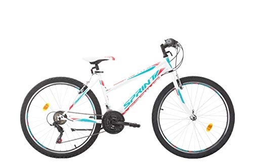 Mountain Bike : Bikesport ADVENTURE Ladies Mountain Bike 26 inch wheels Shimano gears Pearl white (L)