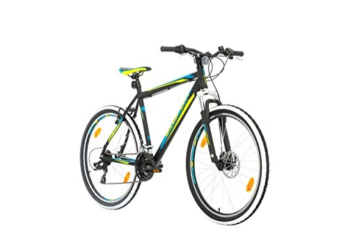 Mountain Bike : Bikesport ATTACK Men's Mountain Bike Hardtail Mtb 27, 5 inch wheels Shimano 21 gears (Black Matt Green, 480 mm)