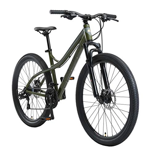 Mountain Bike : BIKESTAR Hardtail Alloy Mountainbike Shimano 21 Speed, Discbrake 27.5 Inch tires | 17 Inch frame MTB Bicycle | Olive Green