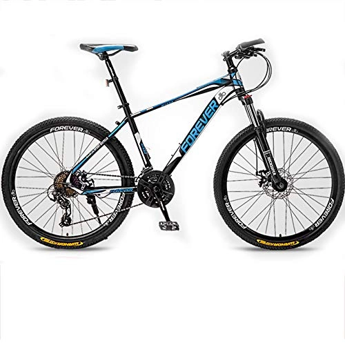 Mountain Bike : BNMKL 24 / 26 / 27.2 Inch Mountain Bike 24 / 27 Speed Hardtail Mountainbike MTB, Lightweight High-Carbon Steel Frame Bicycle for Men / Women, Black Blue, 24In 24Speed