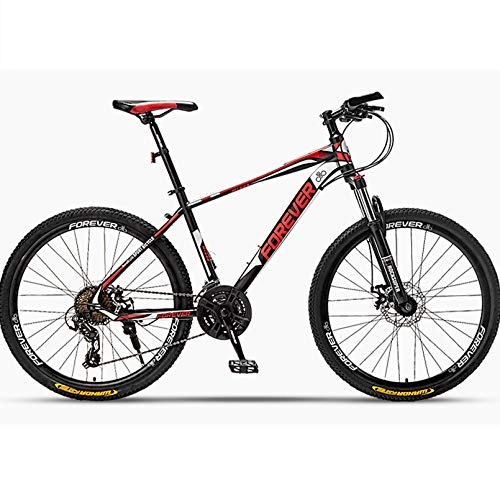 Mountain Bike : BNMKL 24 / 26 / 27.2 Inch Mountain Bike 24 / 27 Speed Hardtail Mountainbike MTB, Lightweight High-Carbon Steel Frame Bicycle for Men / Women, Black Red, 27.5In 24Speed