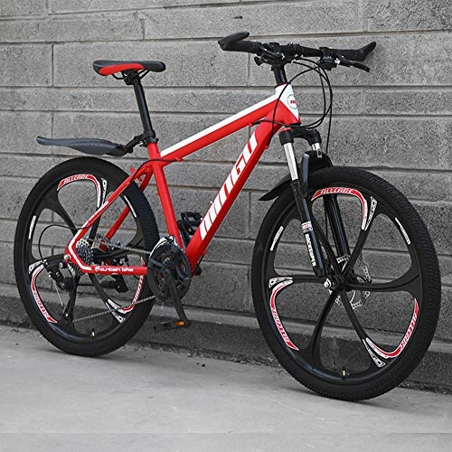 Mountain Bike : BREEZE 26 Inch Mountain Bike Bicycle Adult Student Outdoors Hardtail Mountain Bikes Cycling Road Bikes Exercise Bikes, red, 24 speed