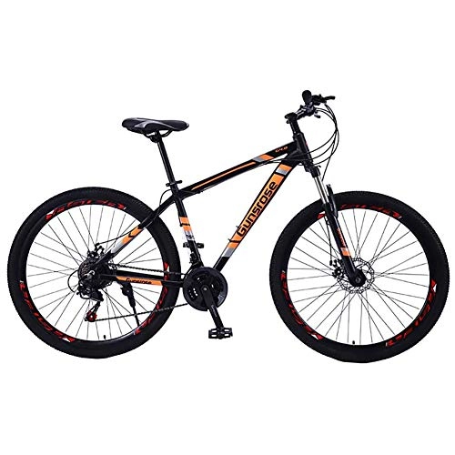 Mountain Bike : Cacoffay 29 Inch Aluminum Alloy Mountain Bikes Adult Children Mountain Trail Bike Full Suspension Frame Bicycles Variable Speed Off-road Shock Absorption Racing, Orange