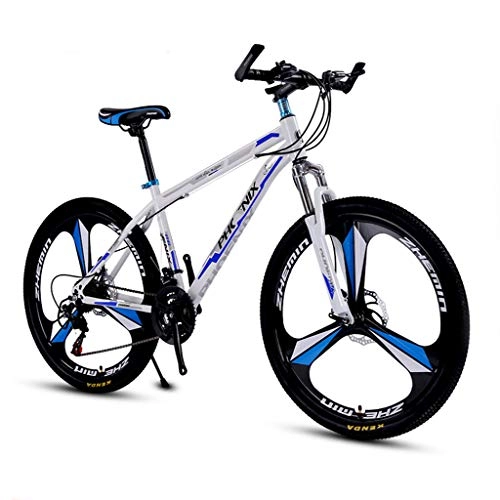 Mountain Bike : CDBK Mountain Bike, 27-Speed Bicycle Damping Road Racing One Wheel 26 Inch Shiftable Youth Bicycle White Blue